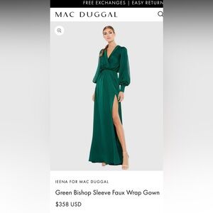 Mac Duggal Emerald long evening dress